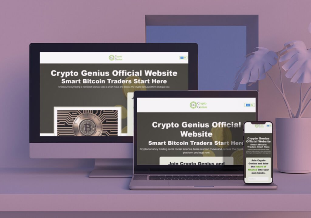 crypto genius viewed on mobile laptop and desktop devices